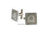 Art Deco Cuff Links Antique Gold Moorish Design Inspired Neo Victorian Cufflinks with Tie Clip and Tie Pin Set Options