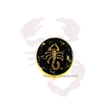 Scorpio Pill Box Inlaid in Hand Painted Glossy Black with Gold Splash Enamel Neo Victorian Zodiac Inspired Personalized and Color Options