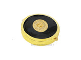 Medusa Medallion Pill Box Inlaid in Hand Painted Black Enamel Gorgon Design Personalize and Color Options Available