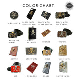 Antique Gold Flower Bouquet Pill Box with 8 Compartments in  Glossy Navy Opaque Art Nouveau Inspired with Colors and Personalized Options
