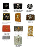 Gold Skull and Crossbones Flask Inlaid in Hand Painted Gold Swirl Design Goth Style with Custom Colors and Personalized Options